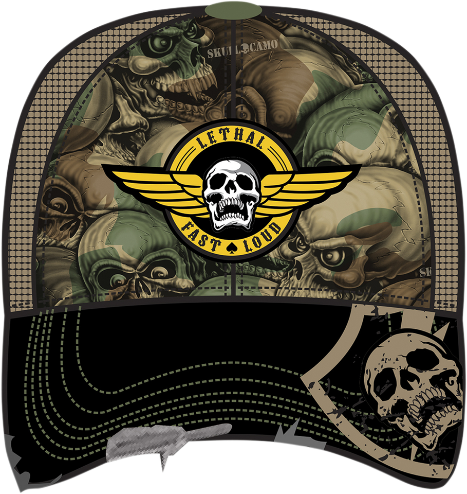 Army Skull Hat - Camo - Lutzka's Garage