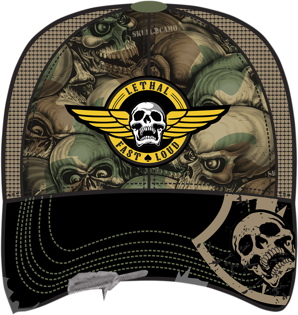 Army Skull Hat - Camo - Lutzka's Garage