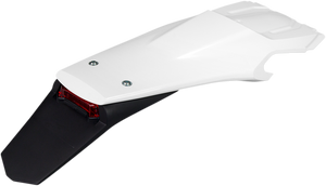 Enduro Rear Fender - with Light - White/Black - Lutzka's Garage