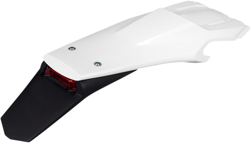 Enduro Rear Fender - with Light - White/Black - Lutzka's Garage