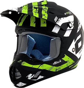 FX-17Y Helmet - Attack - Matte Black/Green - Medium - Lutzka's Garage