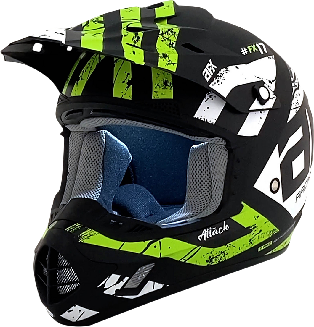 FX-17Y Helmet - Attack - Matte Black/Green - Small - Lutzka's Garage