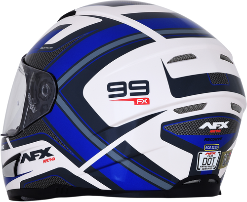 FX-99 Helmet - Recurve - Pearl White/Blue - Small - Lutzka's Garage