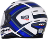 FX-99 Helmet - Recurve - Pearl White/Blue - Small - Lutzka's Garage