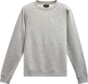 Womens Ageless Crew Fleece - Heather Gray/White - Medium - Lutzka's Garage