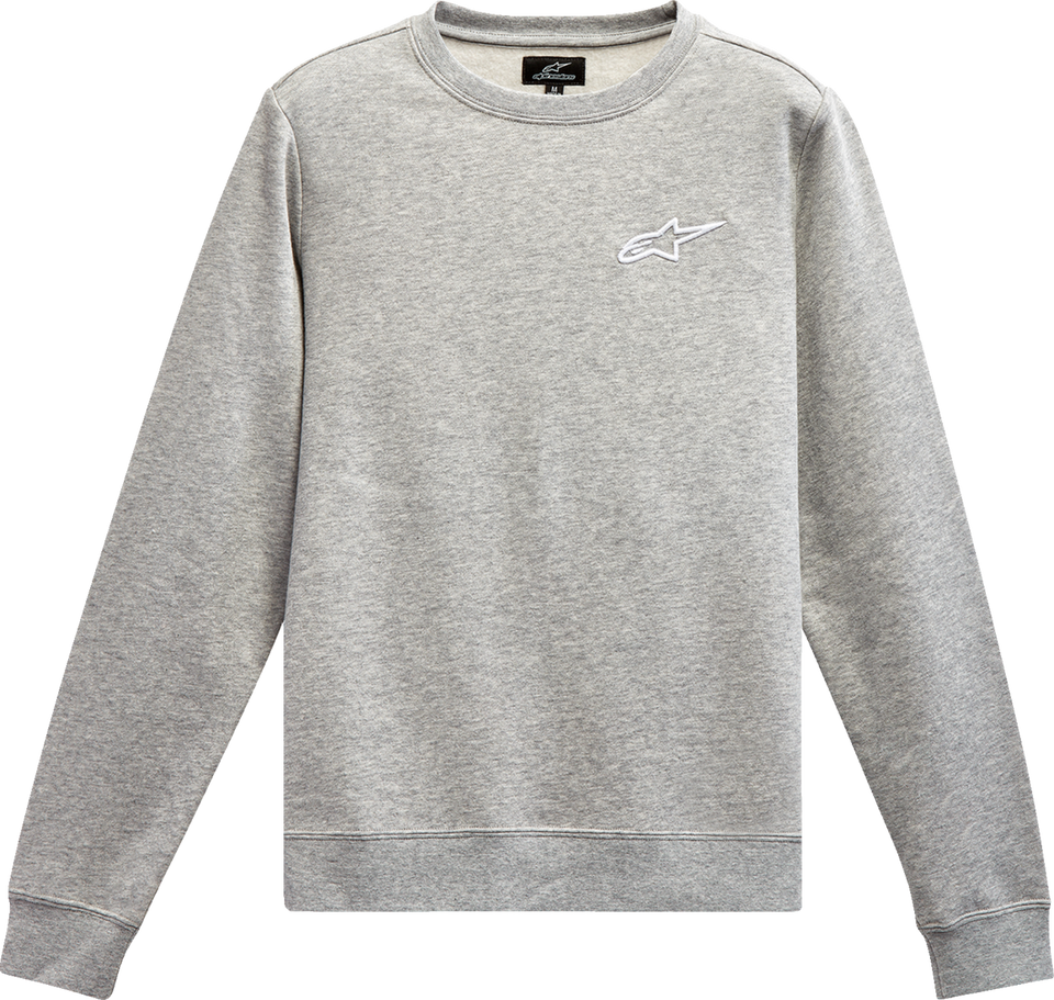 Womens Ageless Crew Fleece - Heather Gray/White - Medium - Lutzka's Garage