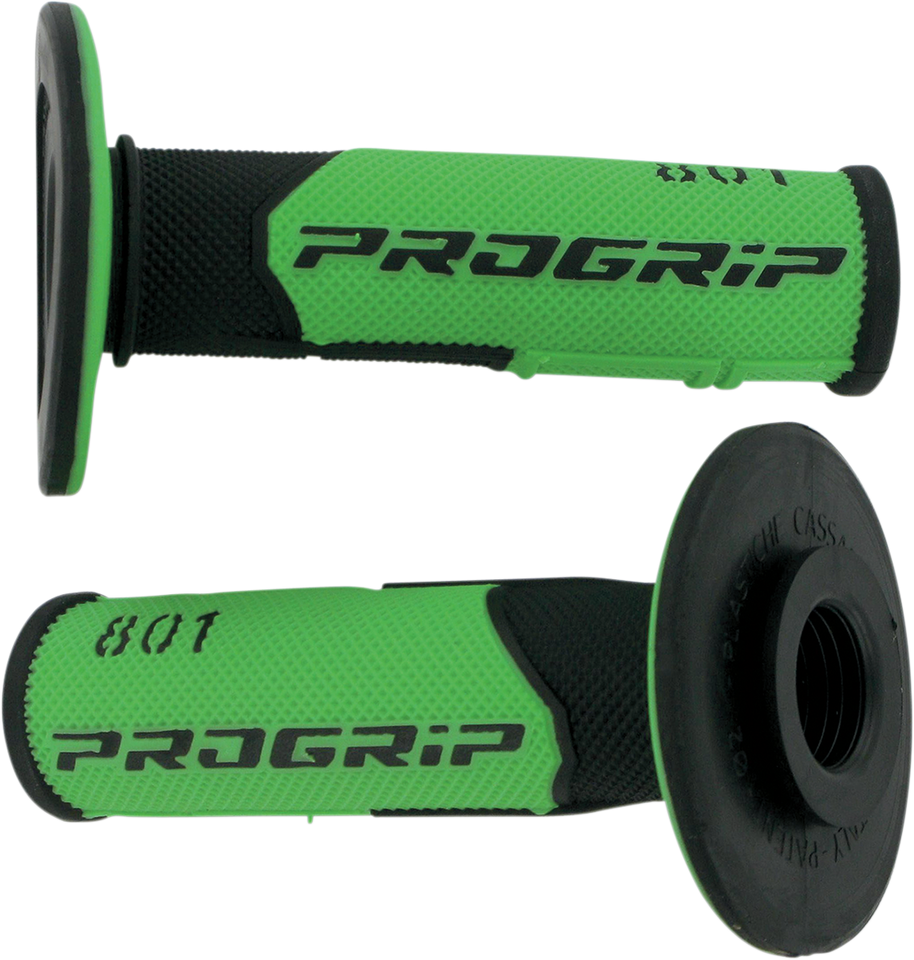 801 Hybrid Duo-Density Cross Grips - Black/Green - Lutzka's Garage