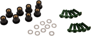 Windscreen Screw Kit - Green - Lutzka's Garage