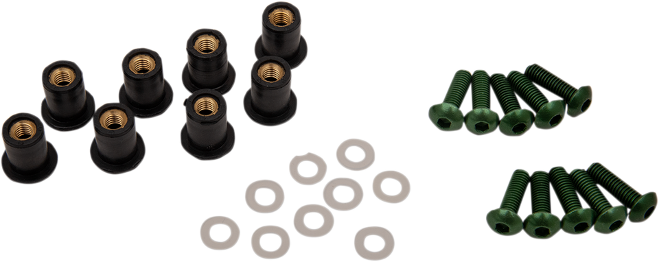 Windscreen Screw Kit - Green - Lutzka's Garage