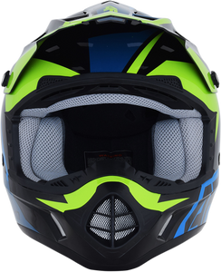 FX-17 Helmet - Aced - Blue/Lime - Medium - Lutzka's Garage