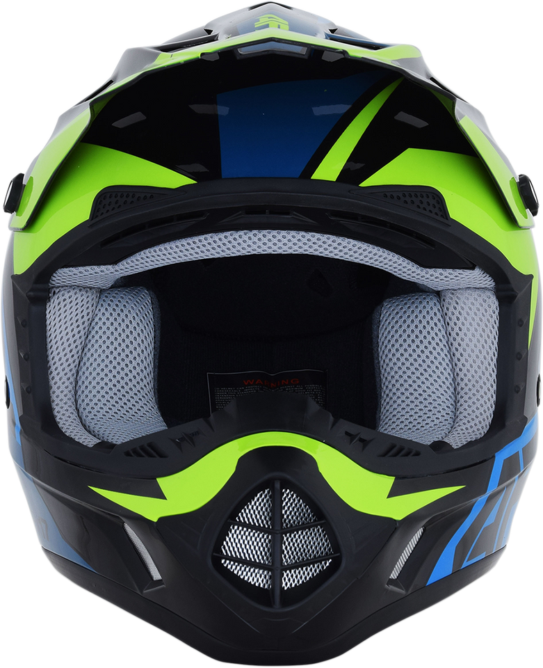 FX-17 Helmet - Aced - Blue/Lime - Medium - Lutzka's Garage