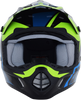 FX-17 Helmet - Aced - Blue/Lime - Medium - Lutzka's Garage