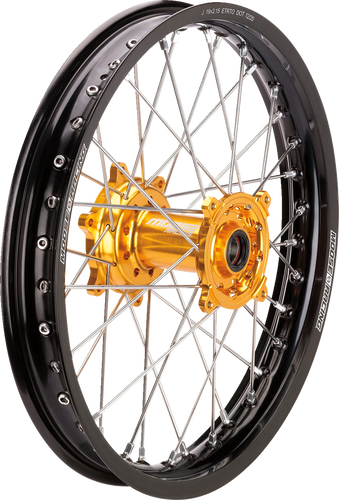 Wheel Assembly - SX-1 - Complete - Rear - Black Wheel/Gold Hub - 19x2.15 - Suzuki