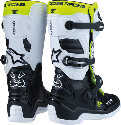 Youth Tech 7S Boots - Black/White/Yellow - US 2 - Lutzka's Garage