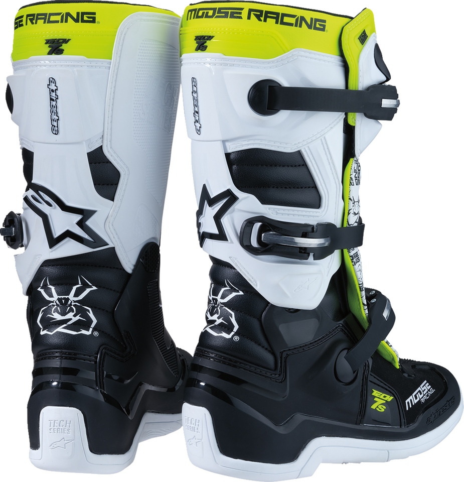 Youth Tech 7S Boots - Black/White/Yellow - US 2 - Lutzka's Garage