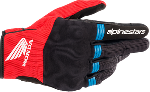 Honda Copper Gloves - Black/Bright Red/Blue - Small - Lutzka's Garage