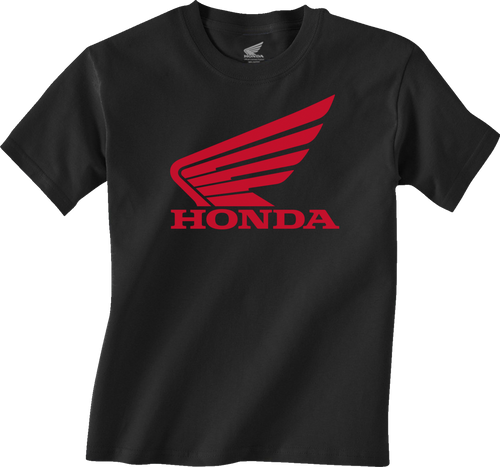 Youth Honda Wing T-Shirt - Black - Small - Lutzka's Garage