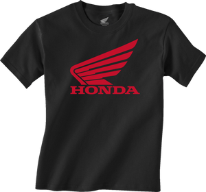 Youth Honda Wing T-Shirt - Black - Small - Lutzka's Garage