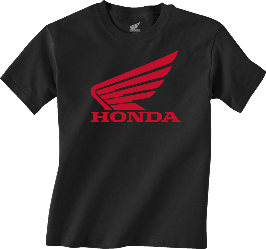 Youth Honda Wing T-Shirt - Black - Small - Lutzka's Garage