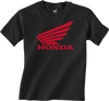 Youth Honda Wing T-Shirt - Black - Small - Lutzka's Garage