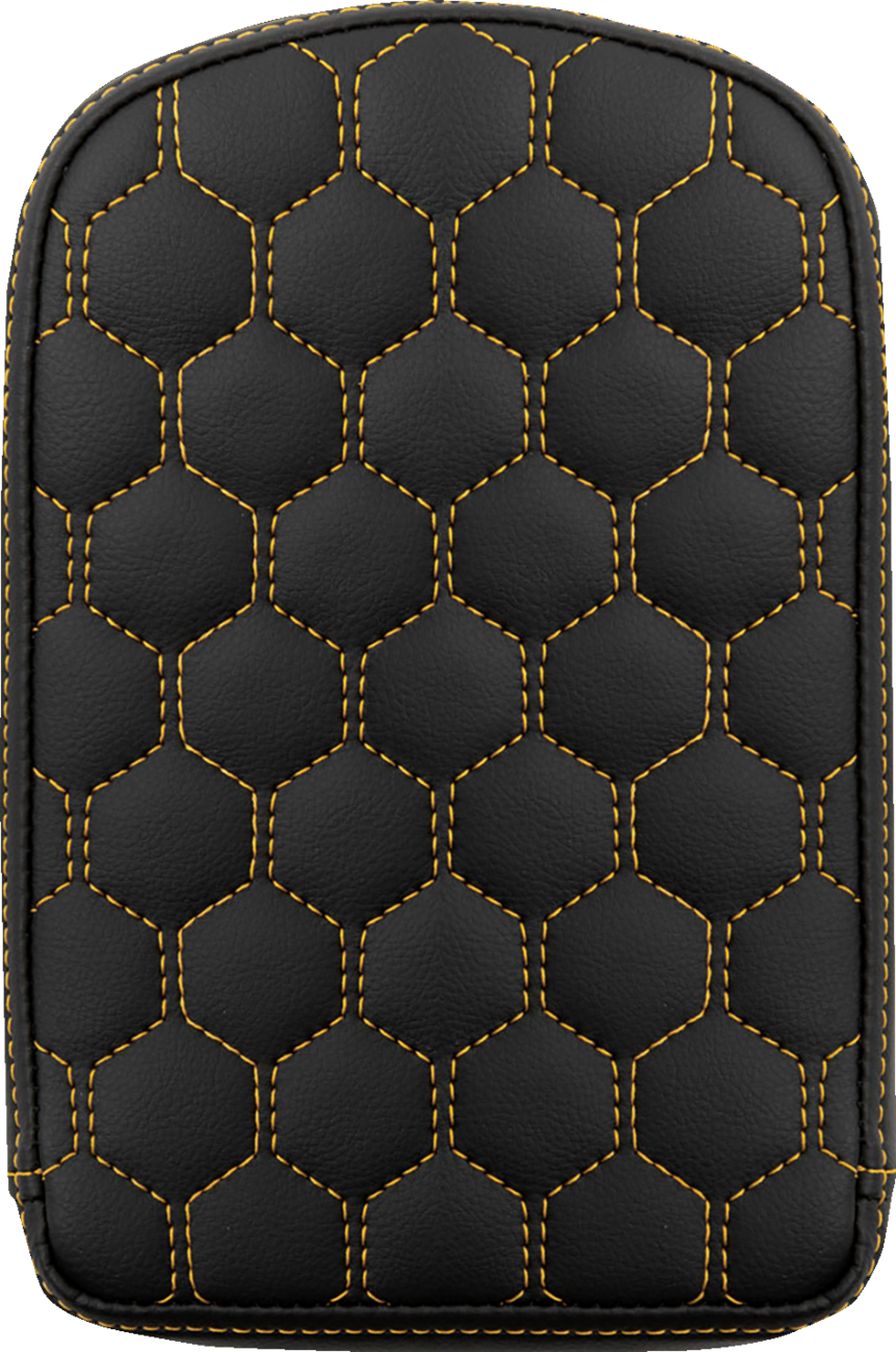 Road Sofa Sissy Bar Pad - Honeycomb - Gold Stitching
