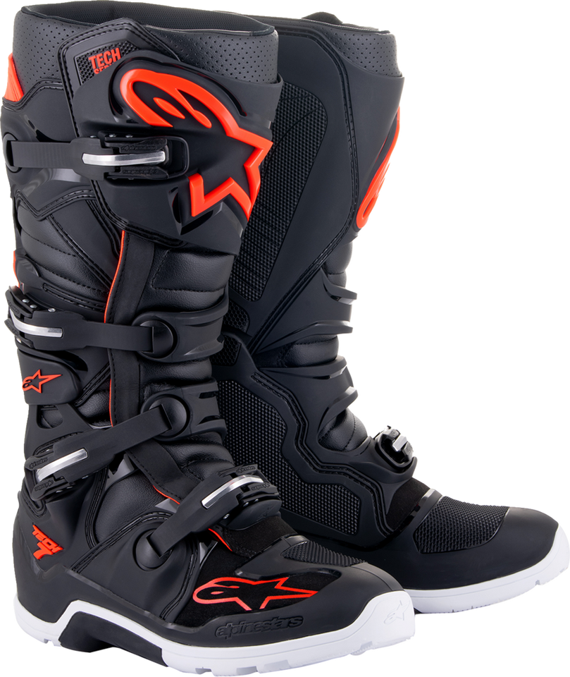 Tech 7 Enduro Boots - Black/Red Fluorescent - US 7 - Lutzka's Garage