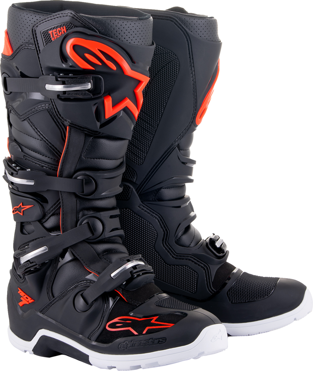 Tech 7 Enduro Boots - Black/Red Fluorescent - US 7 - Lutzka's Garage