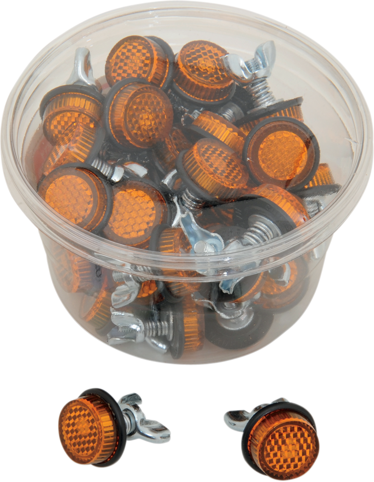 License Plate Reflectors - 40ct Tub - Amber - Lutzka's Garage