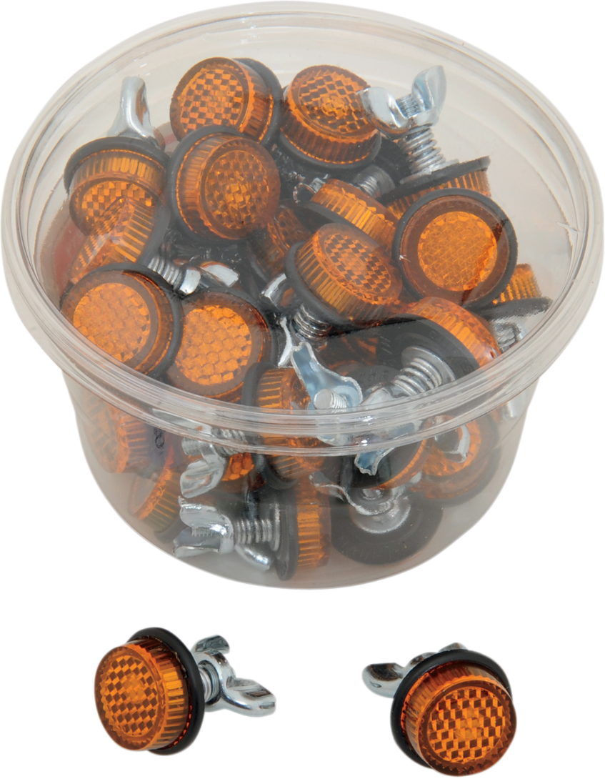 License Plate Reflectors - 40ct Tub - Amber - Lutzka's Garage