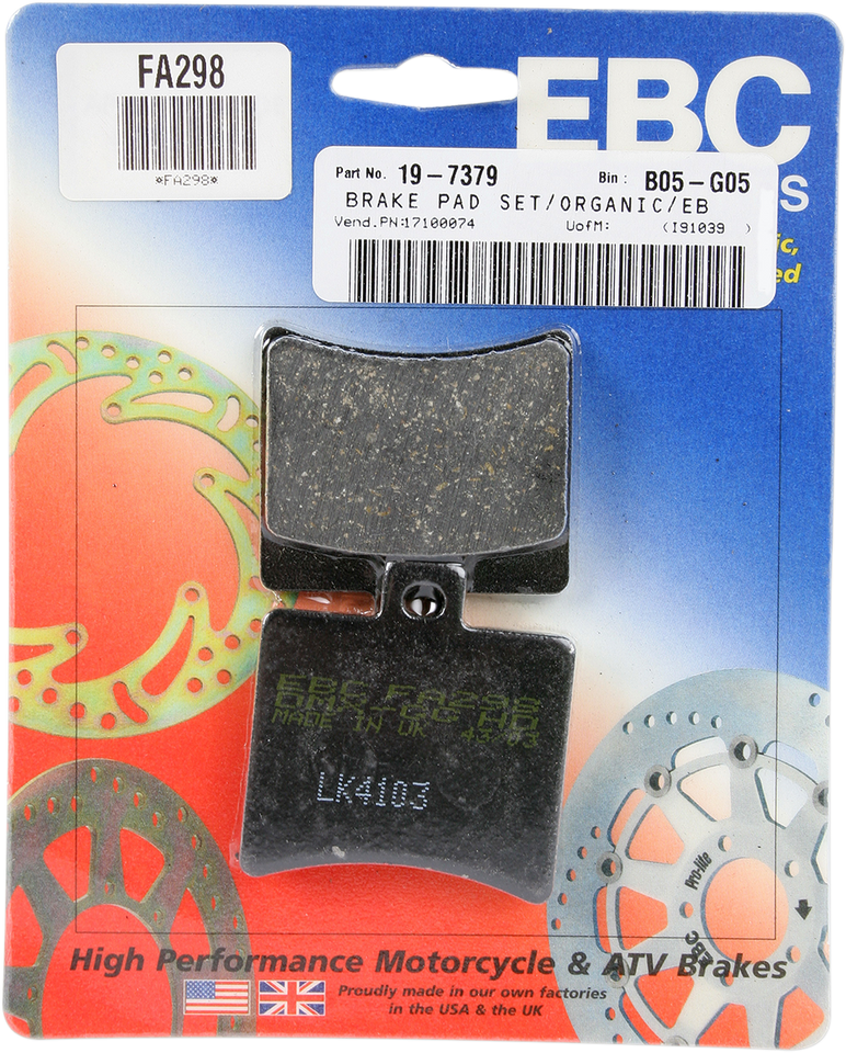 Organic Brake Pads - FA298