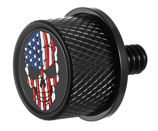 Seat Mounting Knob - Black - Skull - Lutzka's Garage