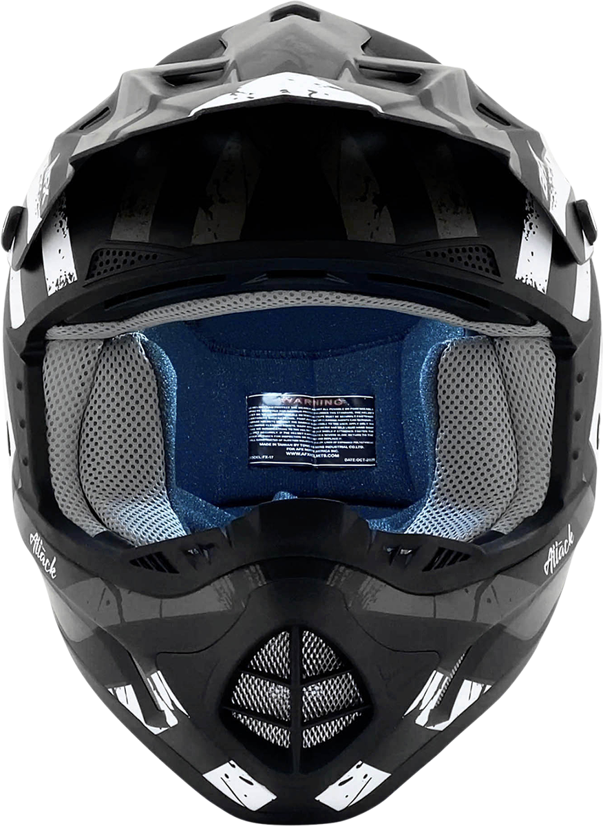 FX-17Y Helmet - Attack - Matte Black/Silver - Small - Lutzka's Garage