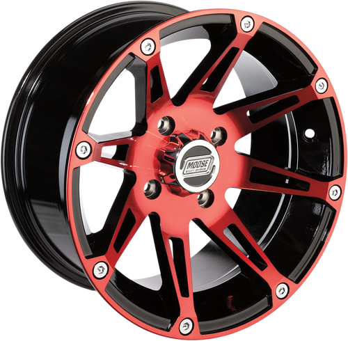 Wheel - 387X - Rear - Anodized Red/Black - 12x8 - 4/110 - 4+4