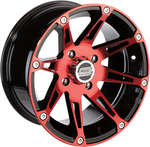 Wheel - 387X - Rear - Anodized Red/Black - 12x8 - 4/110 - 4+4