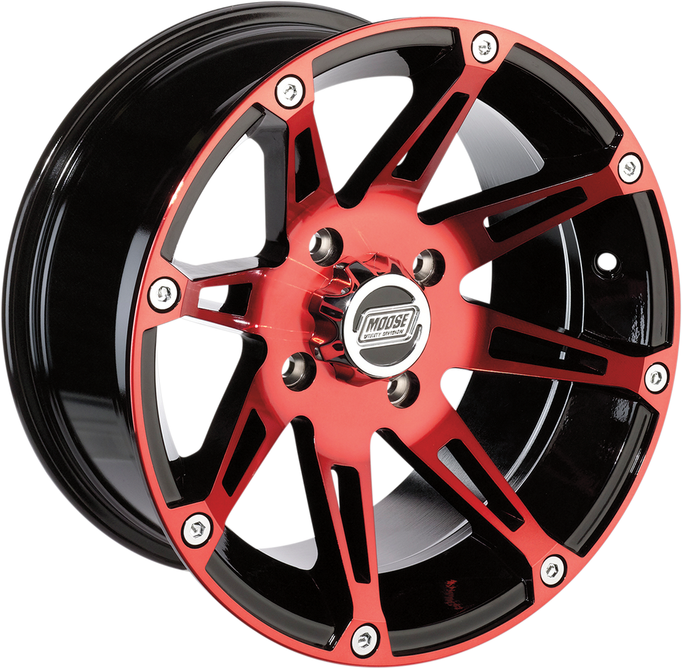 Wheel - 387X - Rear - Anodized Red/Black - 12x8 - 4/110 - 4+4