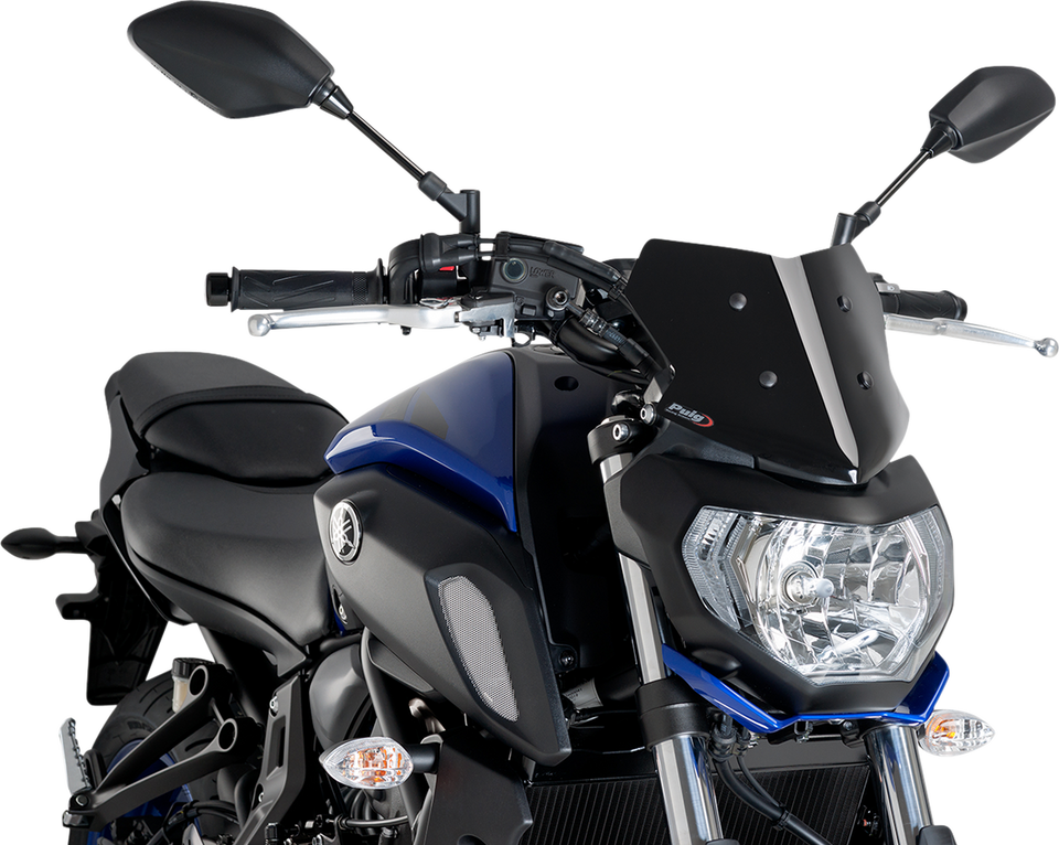 Naked Sport Windscreen - 9" - Black - Yamaha - Lutzka's Garage