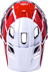 Child Maya Full Face Helmet - Race - Gloss White/Red/Black