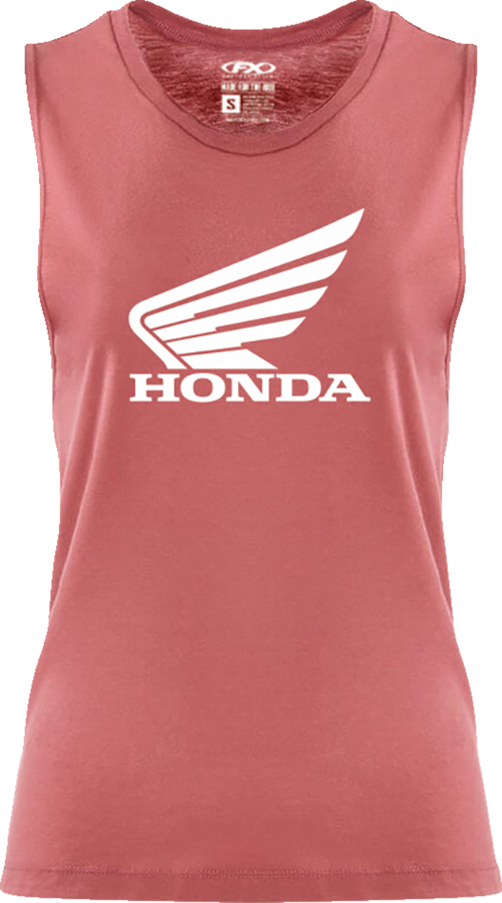 Womens Honda Wing Muscle Tank Top - Paprika - Small - Lutzka's Garage