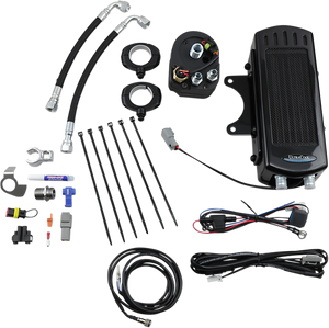 Side Mount Oil Cooler Kit - Black - Dyna - Lutzka's Garage