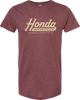 Honda Established T-Shirt - Heather Burgundy - Small - Lutzka's Garage