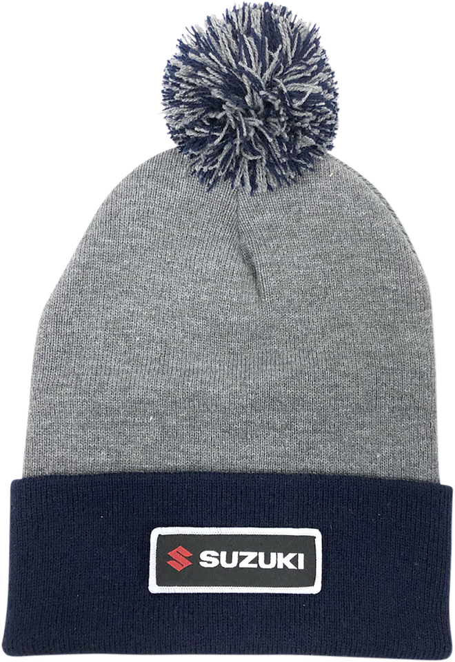 Suzuki Pom Beanie - Gray/Navy - Lutzka's Garage