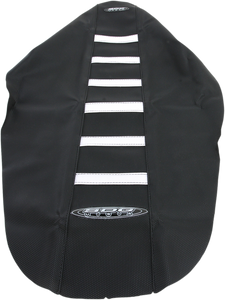 6-Ribbed Seat Cover - White Ribs/Black Top/Black Sides