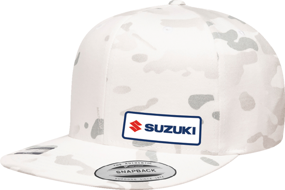 Suzuki Snapback Hat - Camo White - Lutzka's Garage