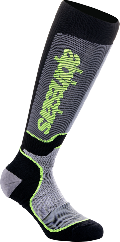 MX Plus Socks - Black/Gray/Yellow - Medium - Lutzka's Garage