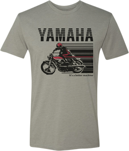 Yamaha Cycle T-Shirt - Stone Gray/Red - Small - Lutzka's Garage