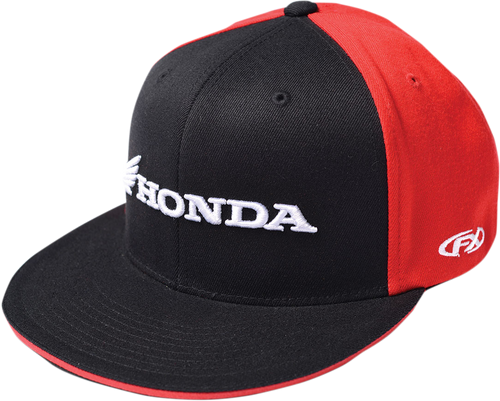 Honda Horizontal Flexfit® Hat - Black/Red - Small/Medium - Lutzka's Garage