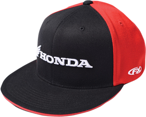 Honda Horizontal Flexfit® Hat - Black/Red - Small/Medium - Lutzka's Garage