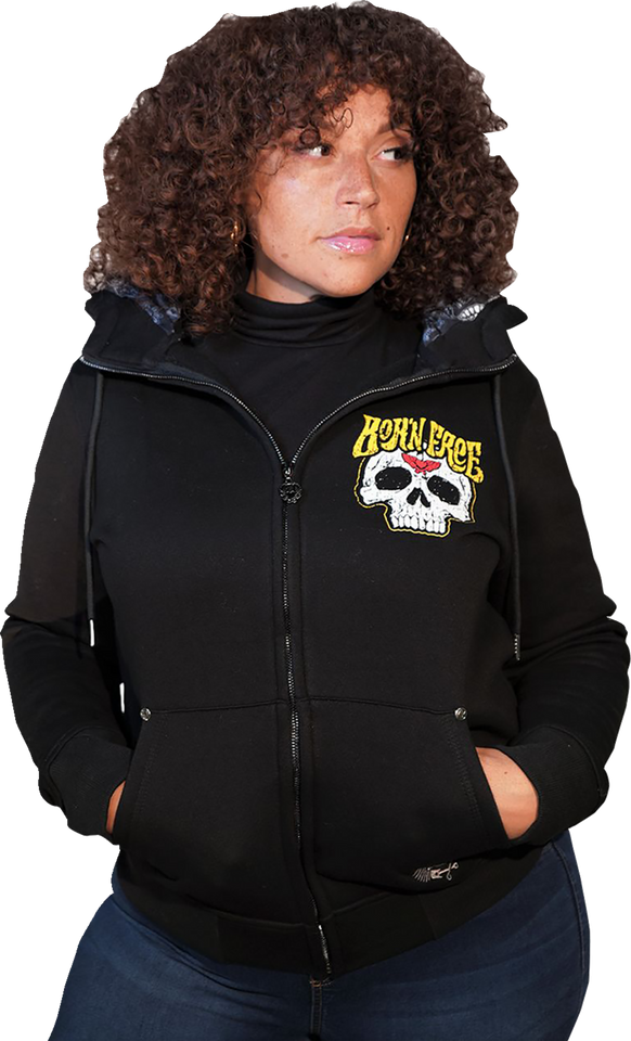 Womens Born Free Zip Up Hoodie - Black - Small - Lutzka's Garage