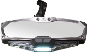 Mirror - Halo R - Rear View w/LED Cabin Light - Rectangle - Silver w/Silver Bezel - X3