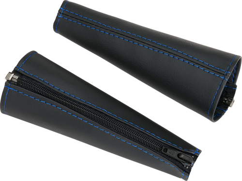 Seat Belt Covers - Black w/ Blue Stitching